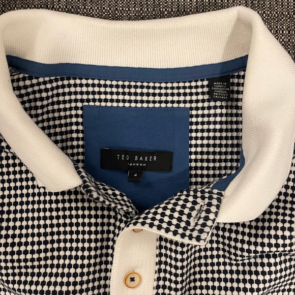 Ted Baker Checkered Polo size 4 mens - Picture 5 of 5